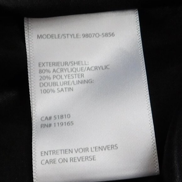 Size M  Faux Fur  Black Brown Chevon Hip Length Coat Size S Tribal Women's - Picture 4 of 8